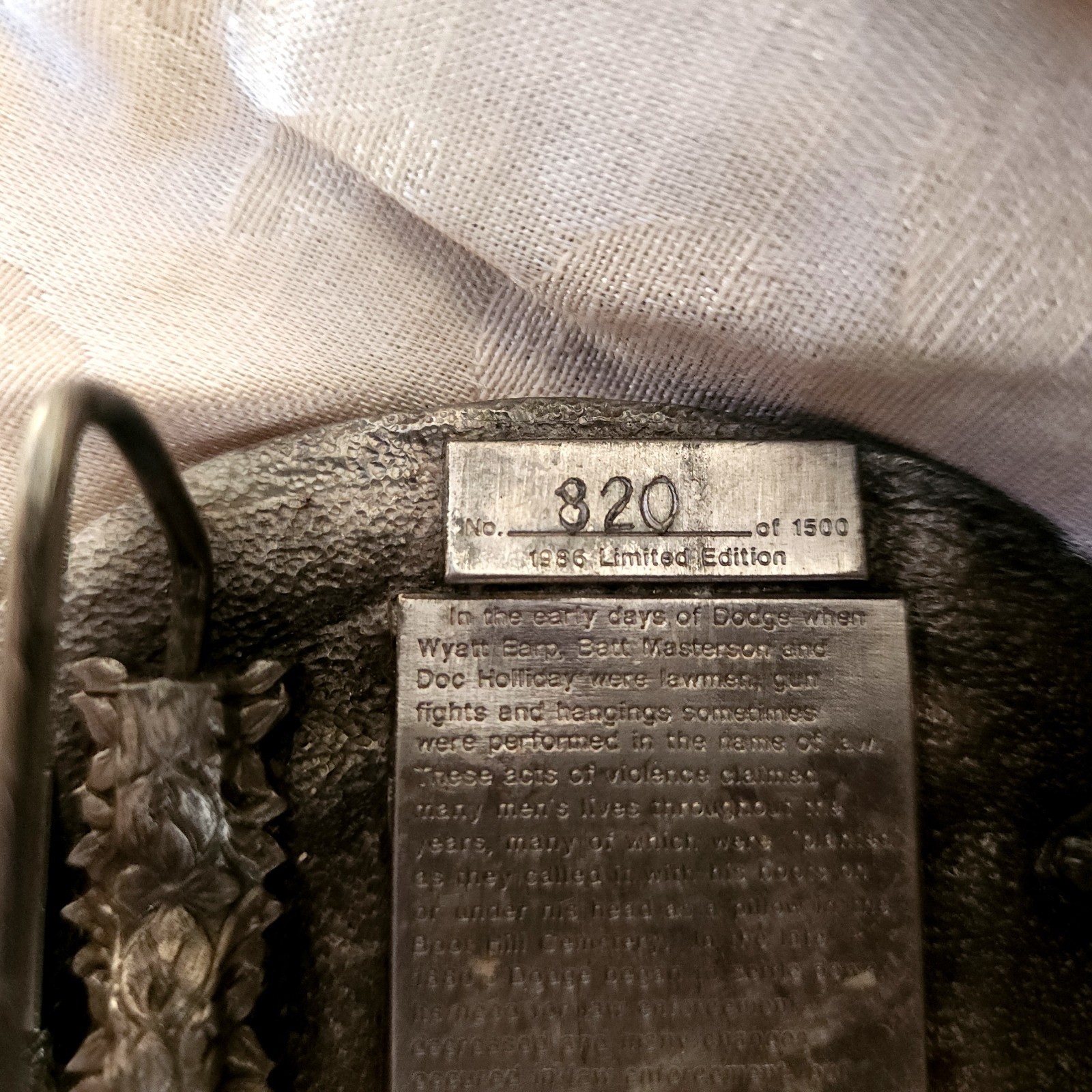 1986 Dodge City Kansas Western Commemorative Belt Buckle
