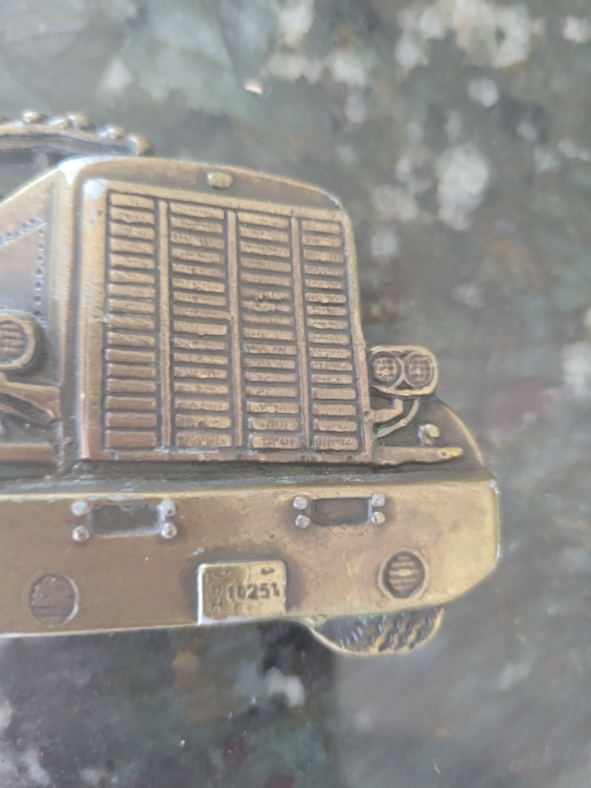 The Bergamot Brass Works Tractor Trailer Belt Buckle Made in USA 3.25&Prime;
