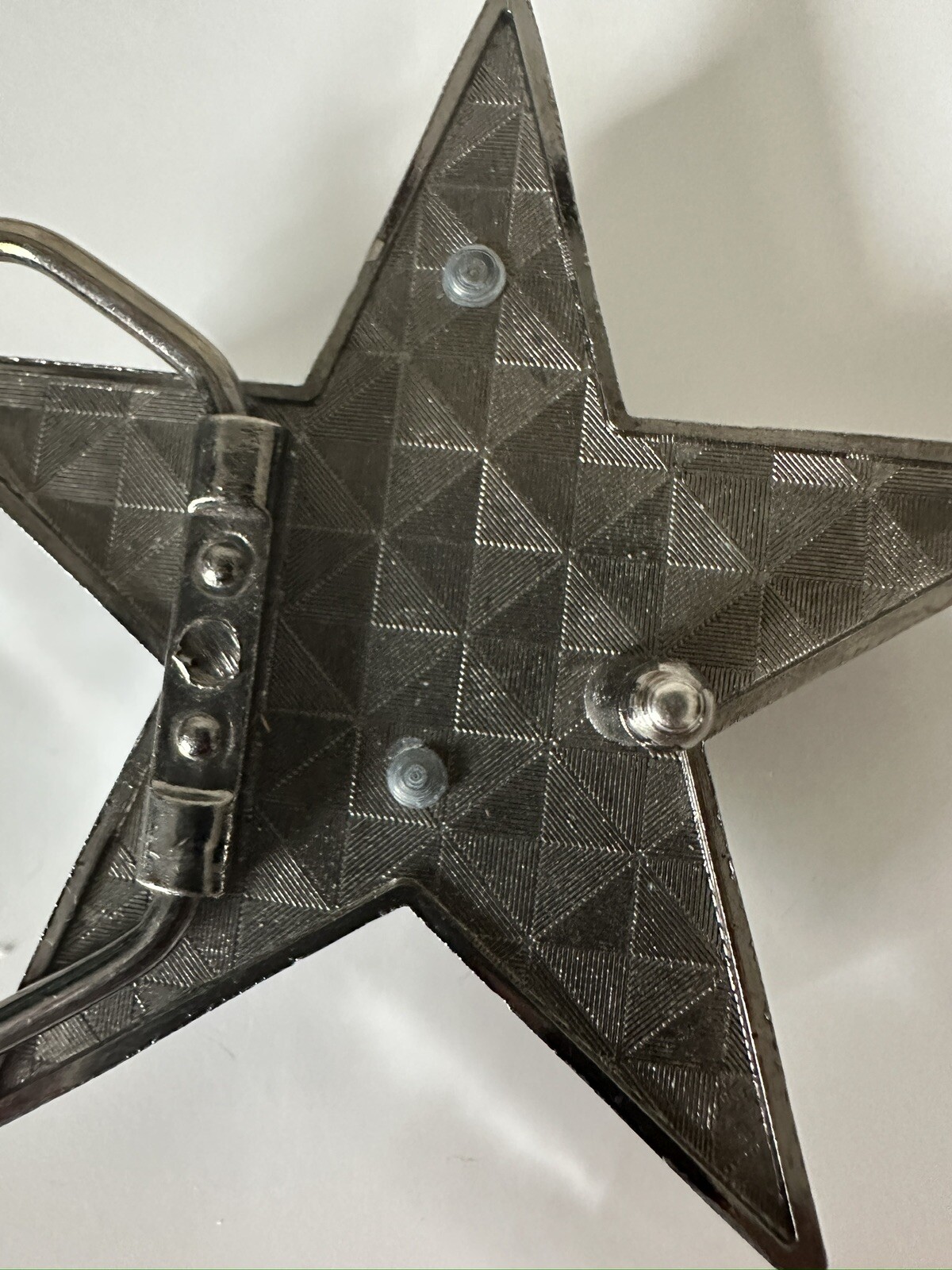 Pewter Belt Buckle Rhinestone Star clear