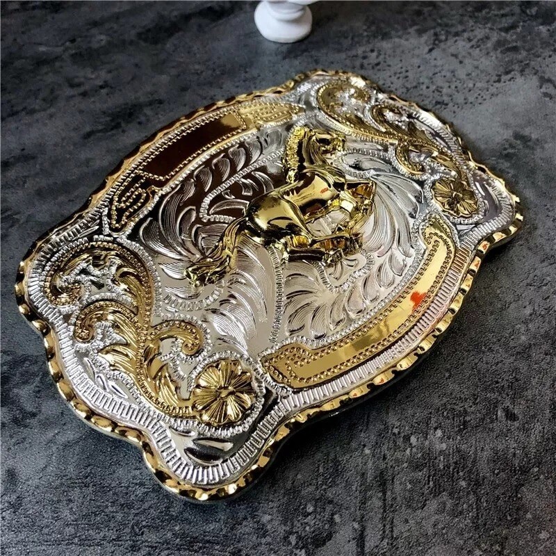JEANS ROCK BULL RIDE RODEO LONG HUGE BIG COWBOY TEXAS WESTERN SHINE BELT BUCKLE⭐
