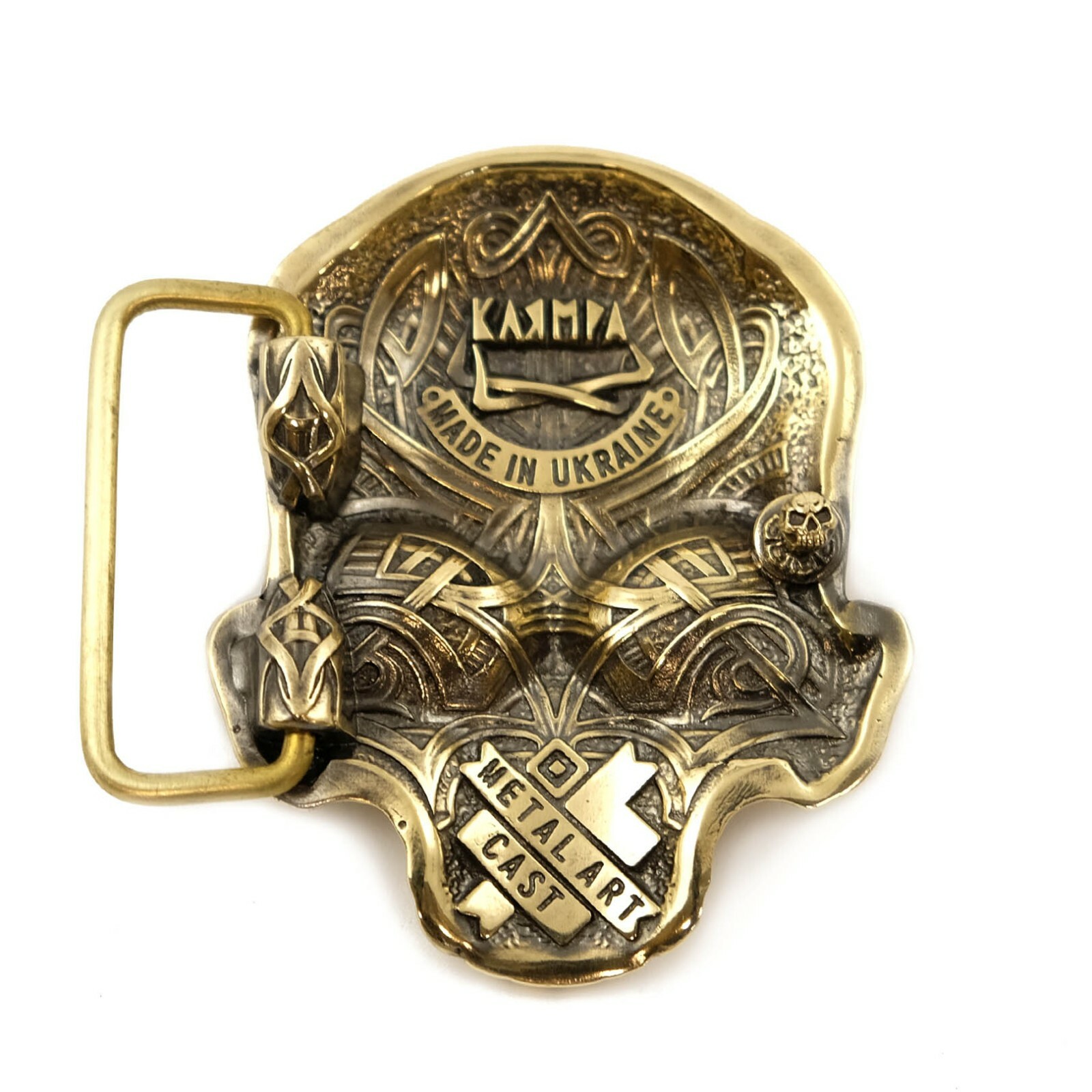 Skull belt buckle, Human skull solid brass buckle, Jolly Roger brass belt buckle