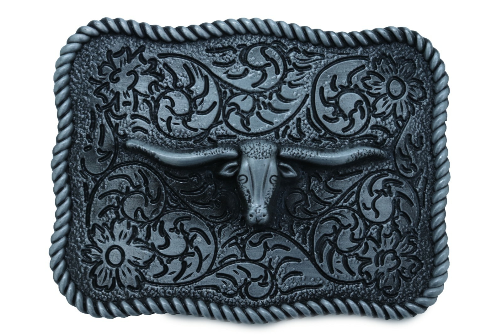 Men Buckle Silver Metal Bull Western Fashion Texas Long Horn Cow Gift Present TX