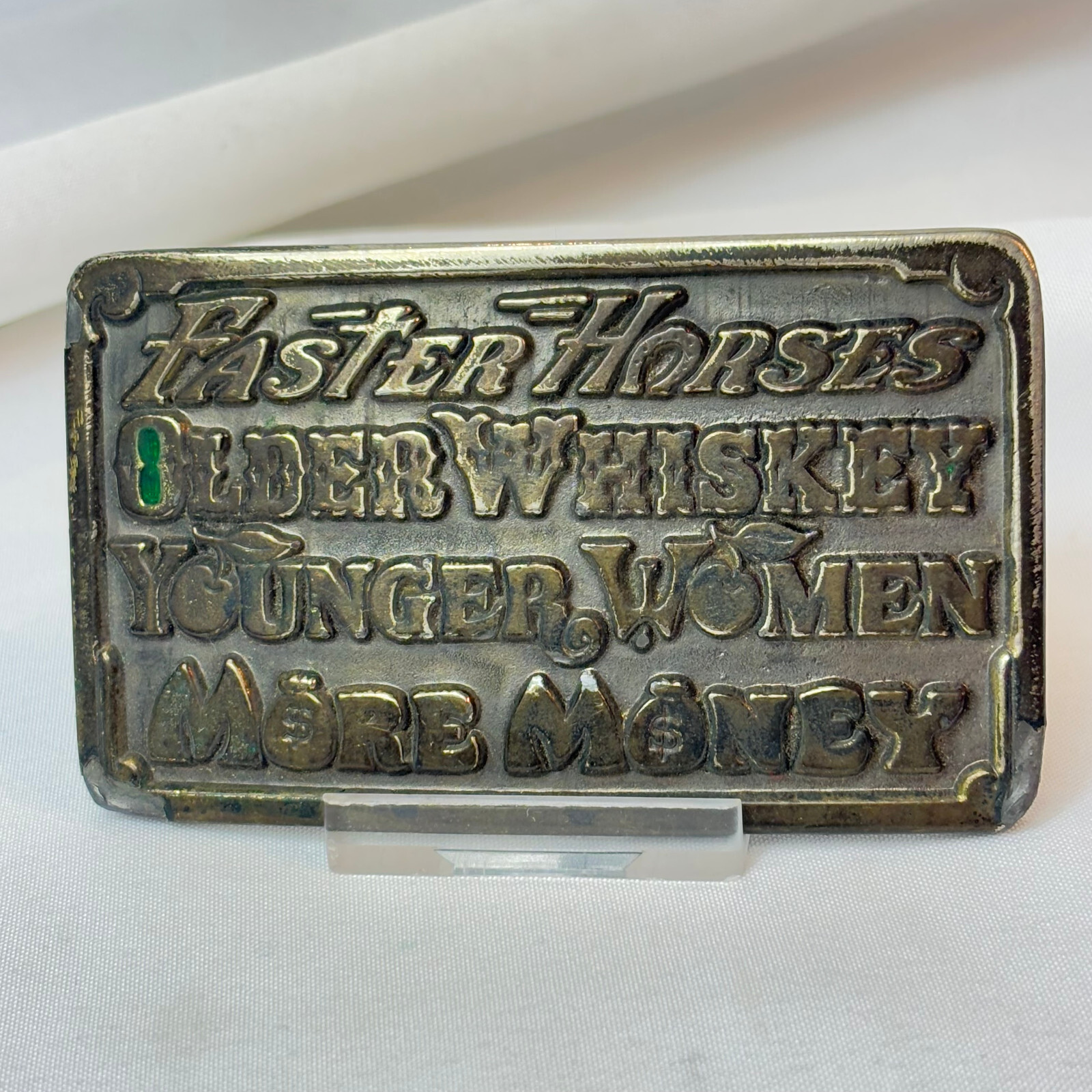 1977 Great American Buckle Co Belt Buckle Faster Older Younger More #750