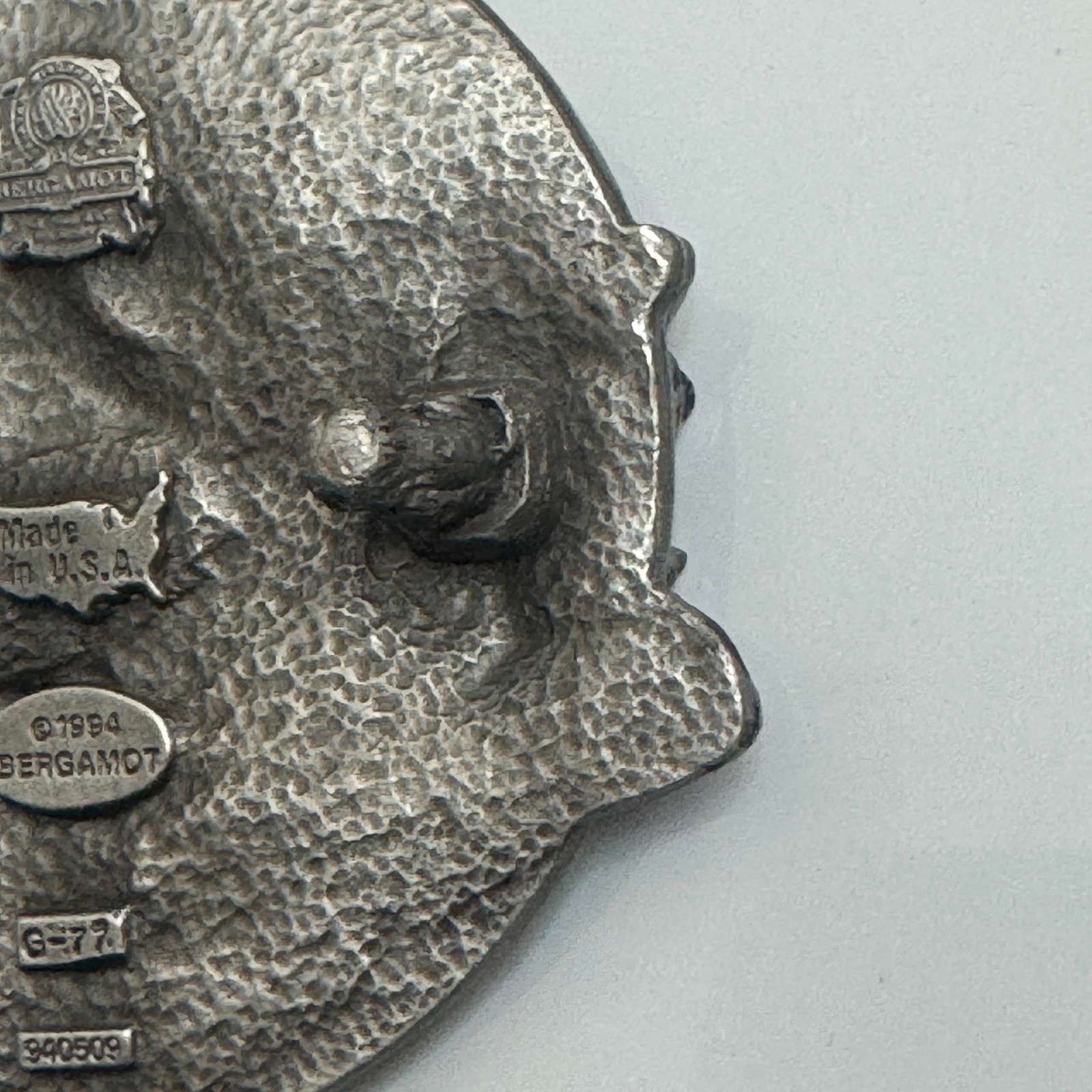 Bergamot 1994 Toon Time Cat Belt Buckle Pewter Made in USA G 77
