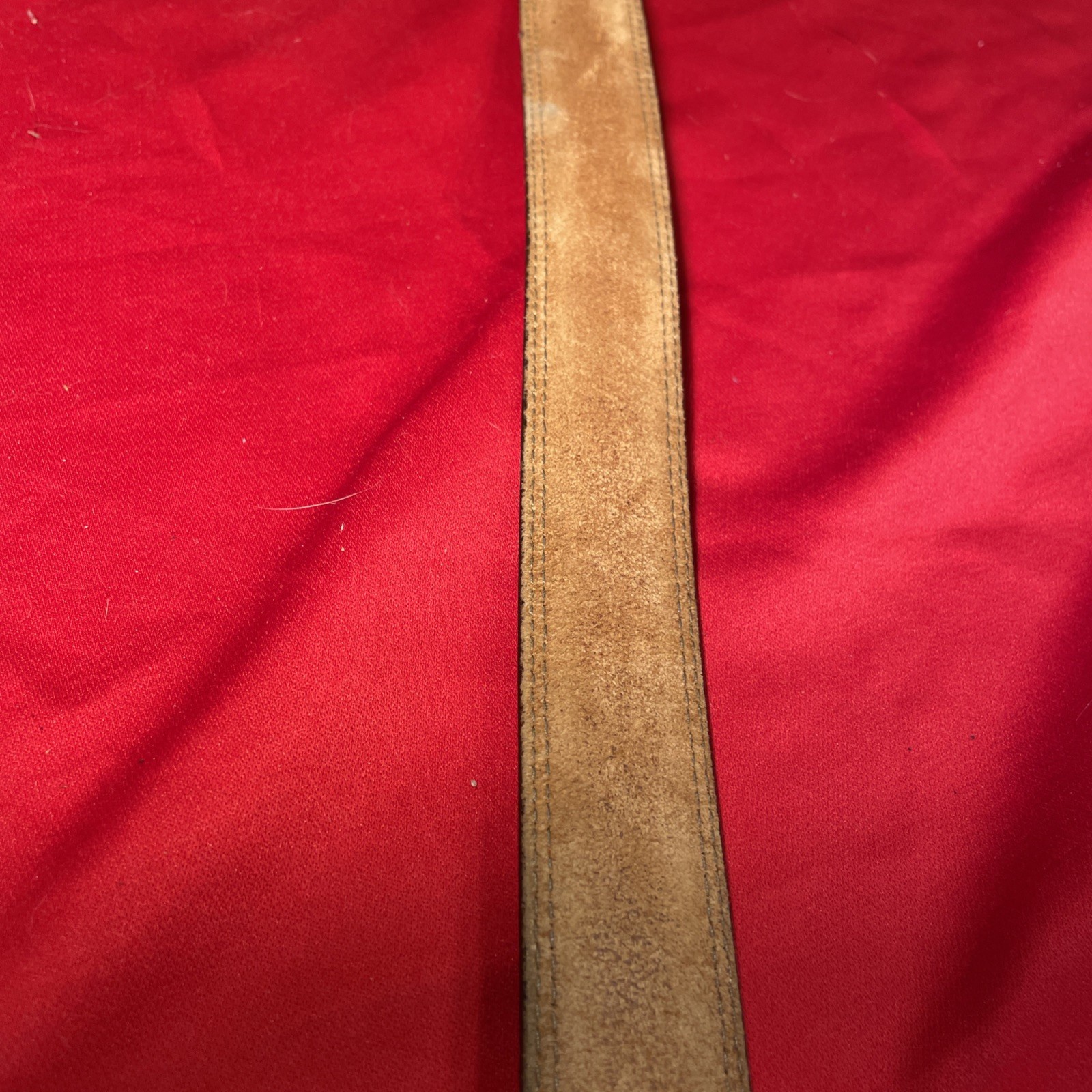 Tommy Hilfiger Mens Leather Brass Crest Belt Brown Size 32 Vintage