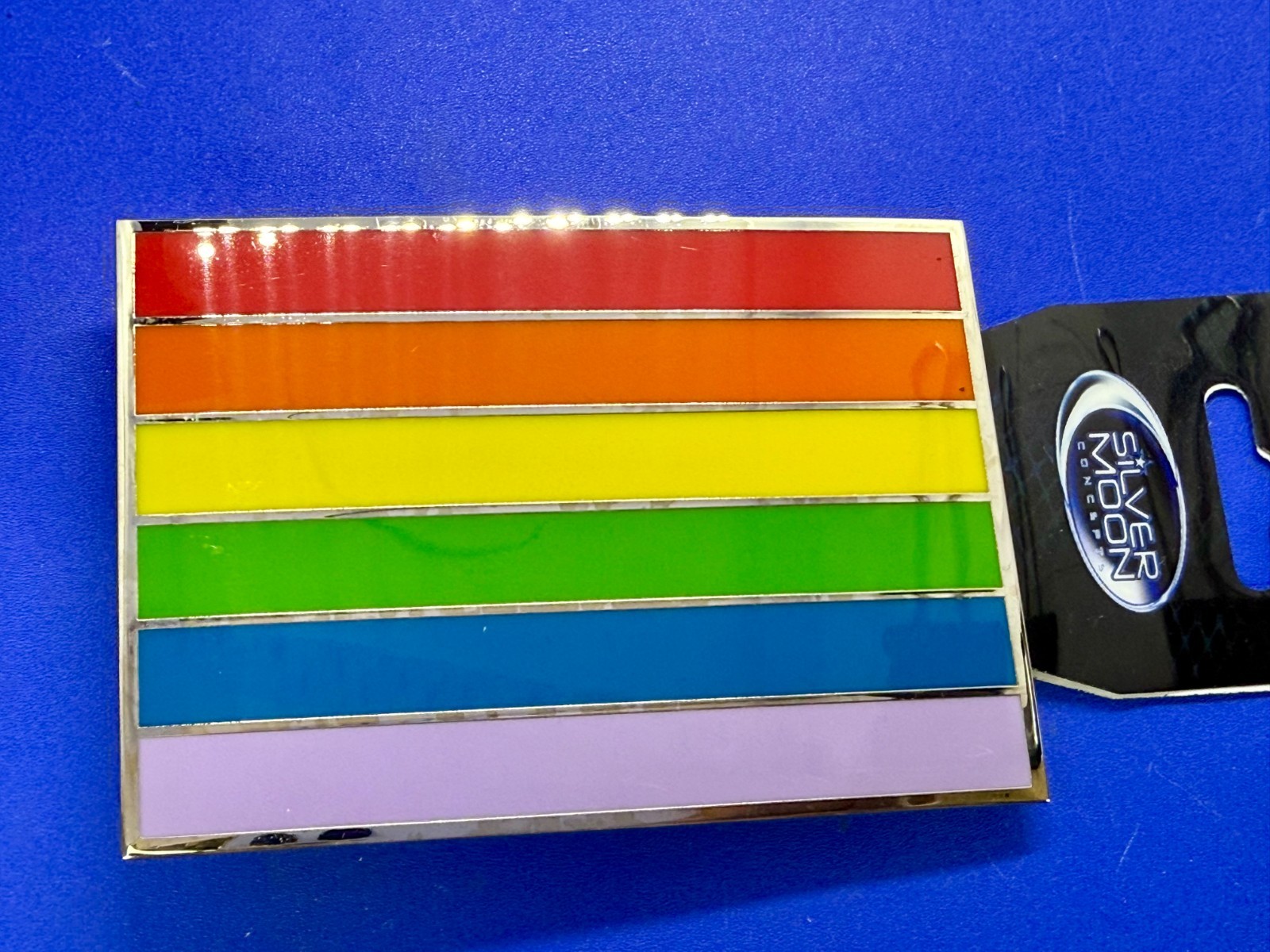 Rainbow Pride Flag LGBTQ Movement Enameled 2005 Belt Buckle by Silver Moon
