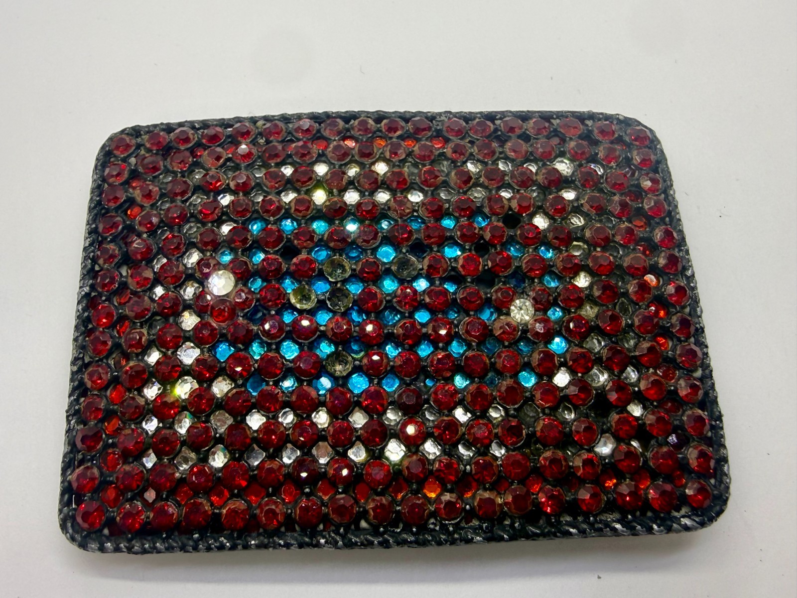 Sparkling Red Rhinestone Covered Vintage Women&rsquo;s Artisan Made Belt Buckle