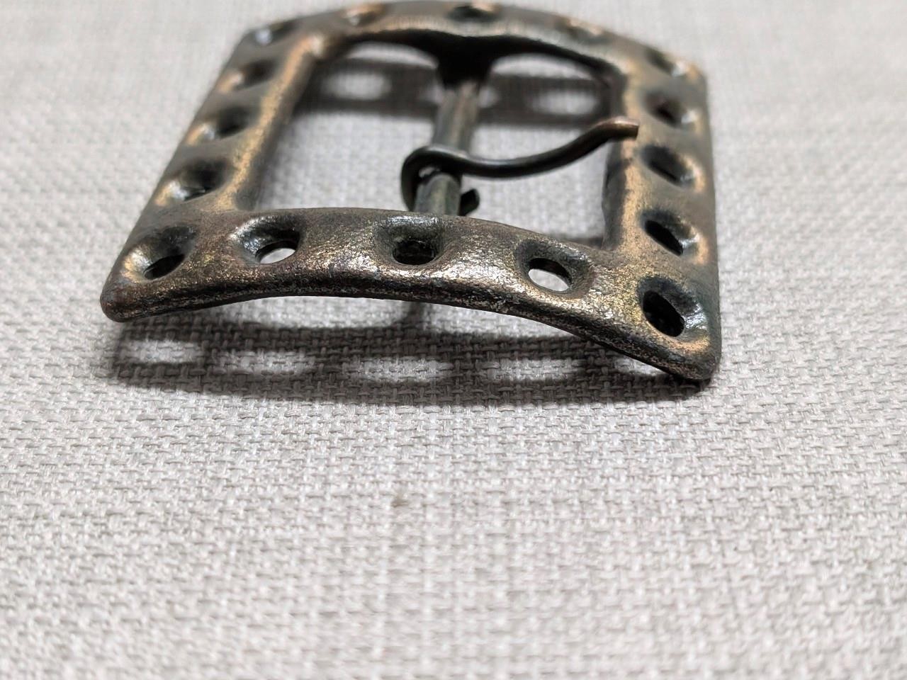 vintage 1970s belt buckle BRUTALIST handcrafted BRASS patina RUSTIC western