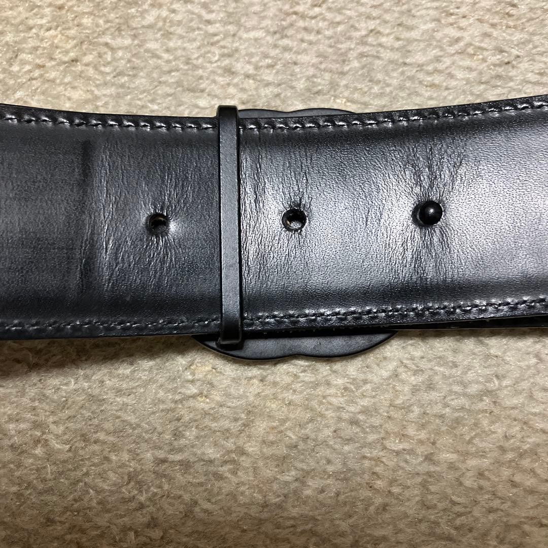 GUCCI Pre-Owned Belt Logo Mark Black Men&rsquo;S Leather