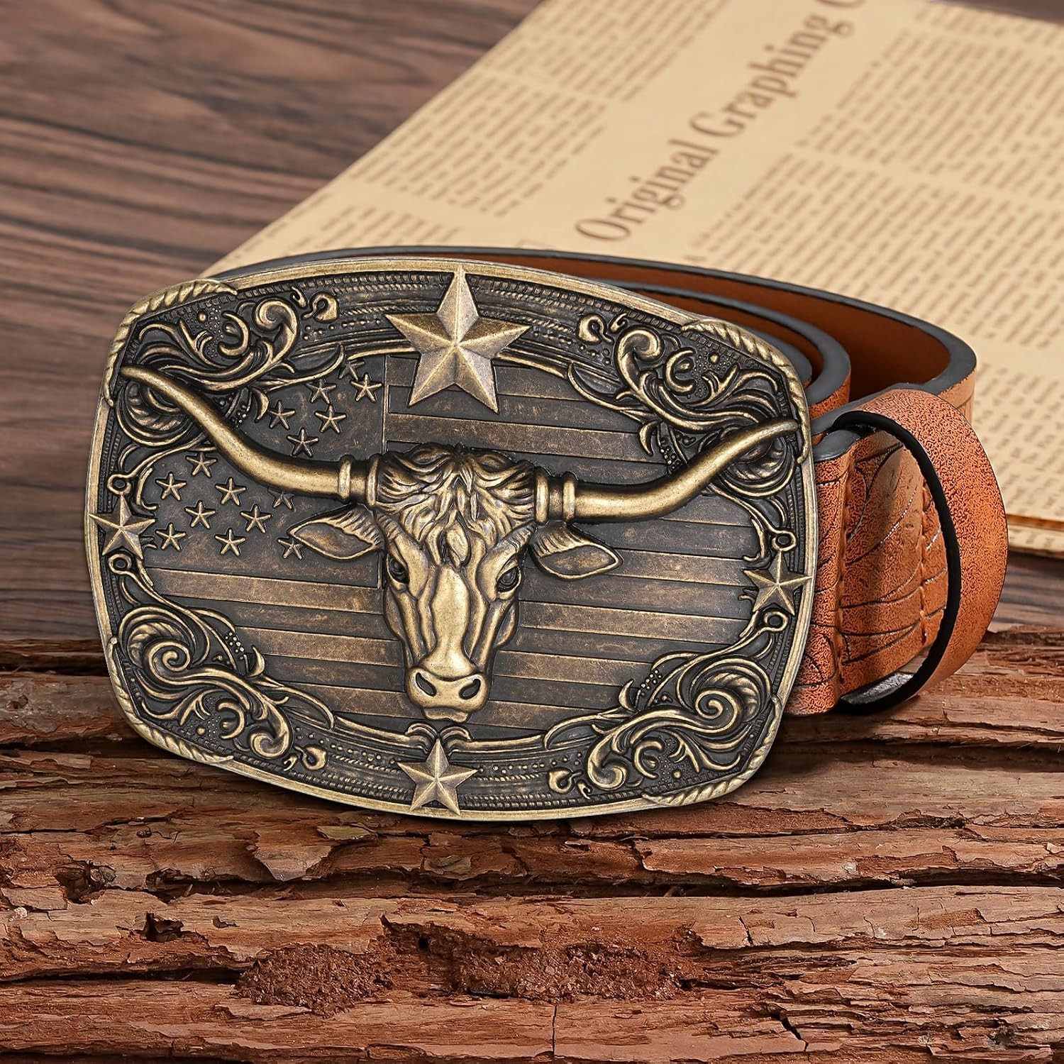 Cowboy Belt Buckle for Men Western Cowgirl Rodeo Longhorn Bull Belt Buckles