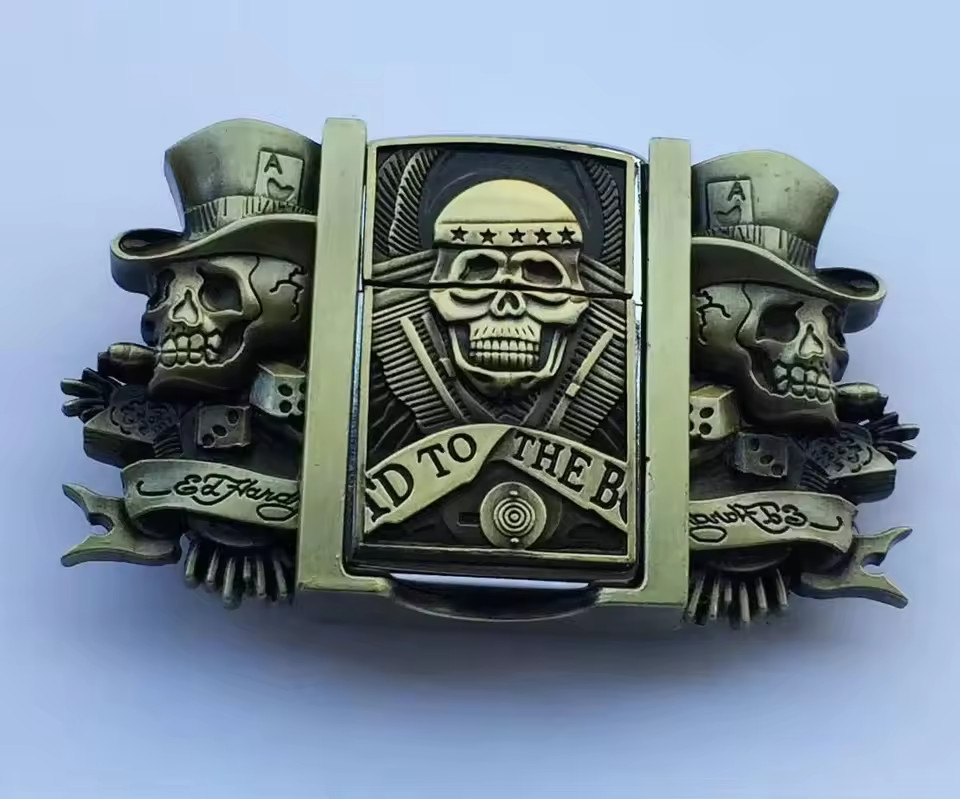Men&rsquo;s Metal Belt Buckle Lighter – Refillable Novelty Outdoor Accessory