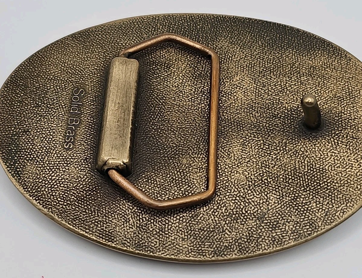 Mullen Trucking LTD Solid Brass Belt Buckle Canada & United States USA Flags