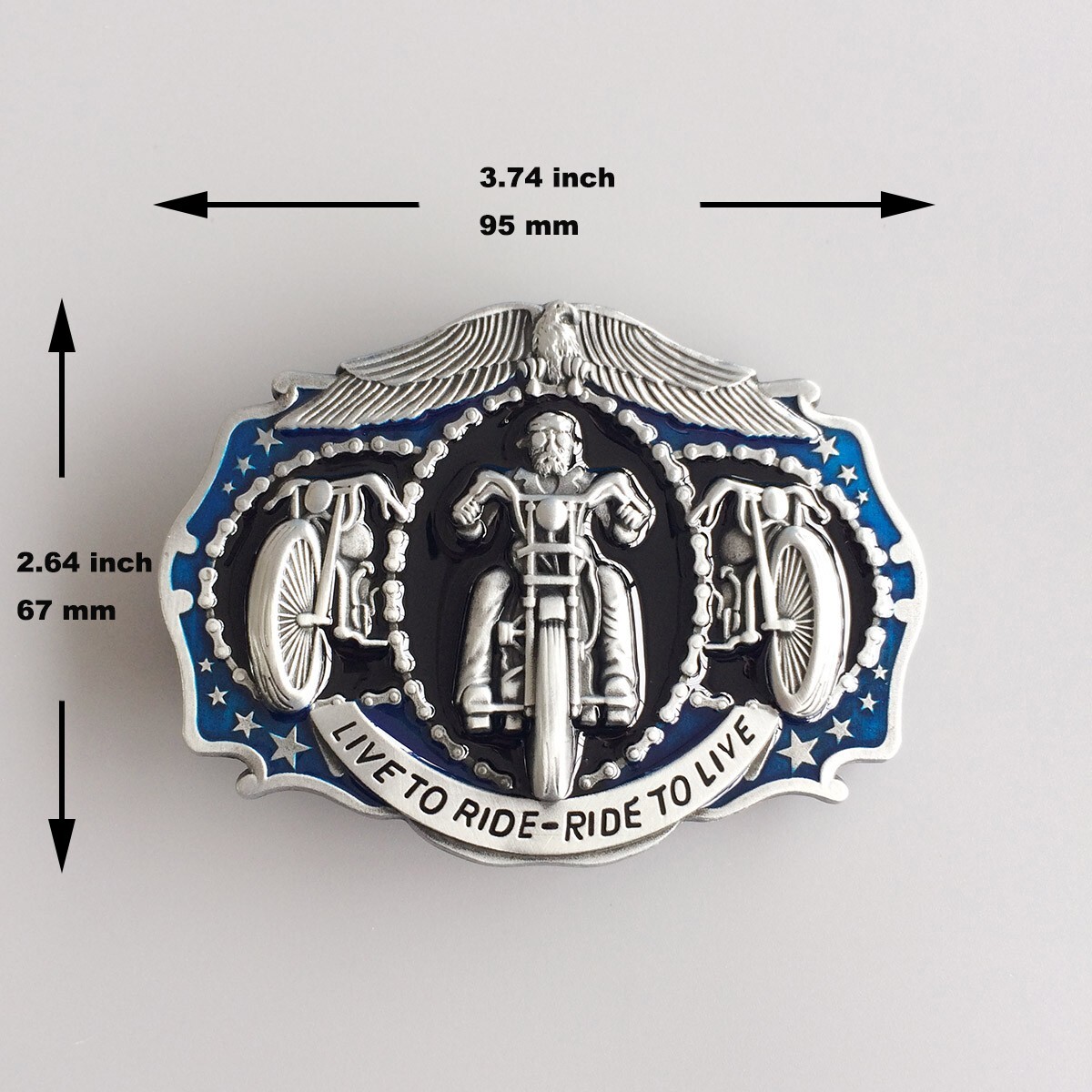 Vintage Style Biker Rider Enamel Belt Buckle also Stock in US