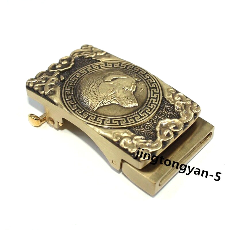 Solid Brass « Dog » Belt Buckle Automatic Belt Buckles Fits For 35mm Wide Belt