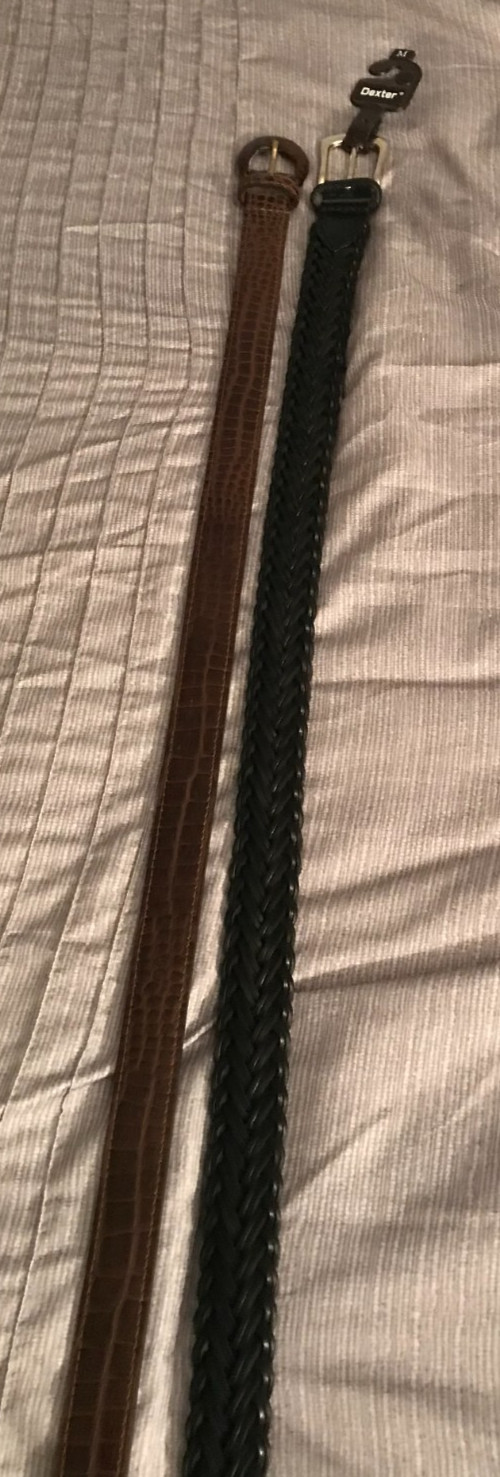 Dexter Womens Leather Belts -Lot of 2 – One Black One Brown Size M