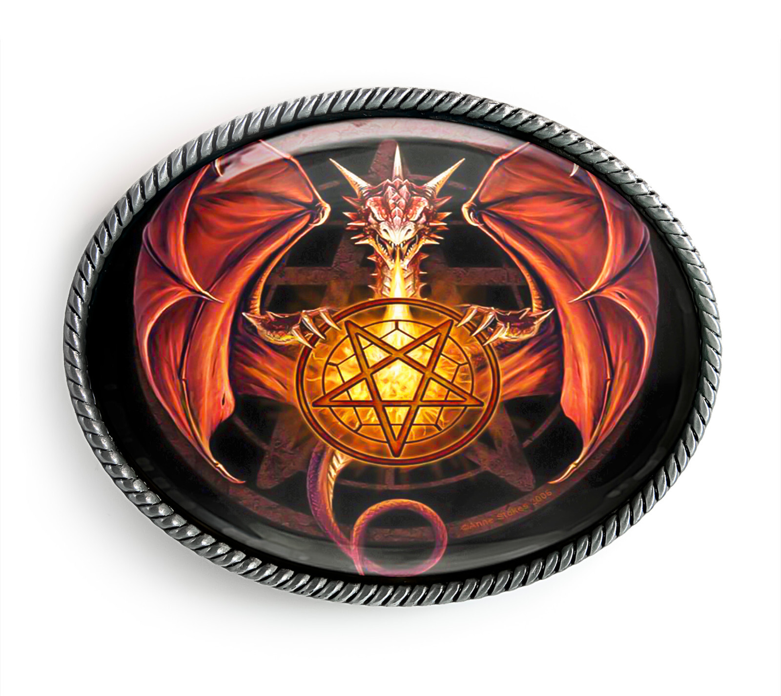 Dragon Pentagram Belt Buckle – Gothic Pentacle Handmade Buckle – 101