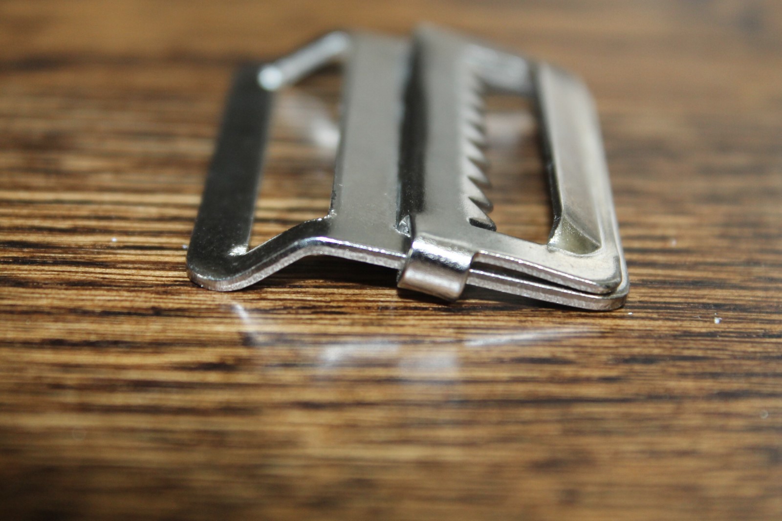 2 Nickel Metal slide ladder buckle with adjustable jaw 1 1/2&Prime; buckle