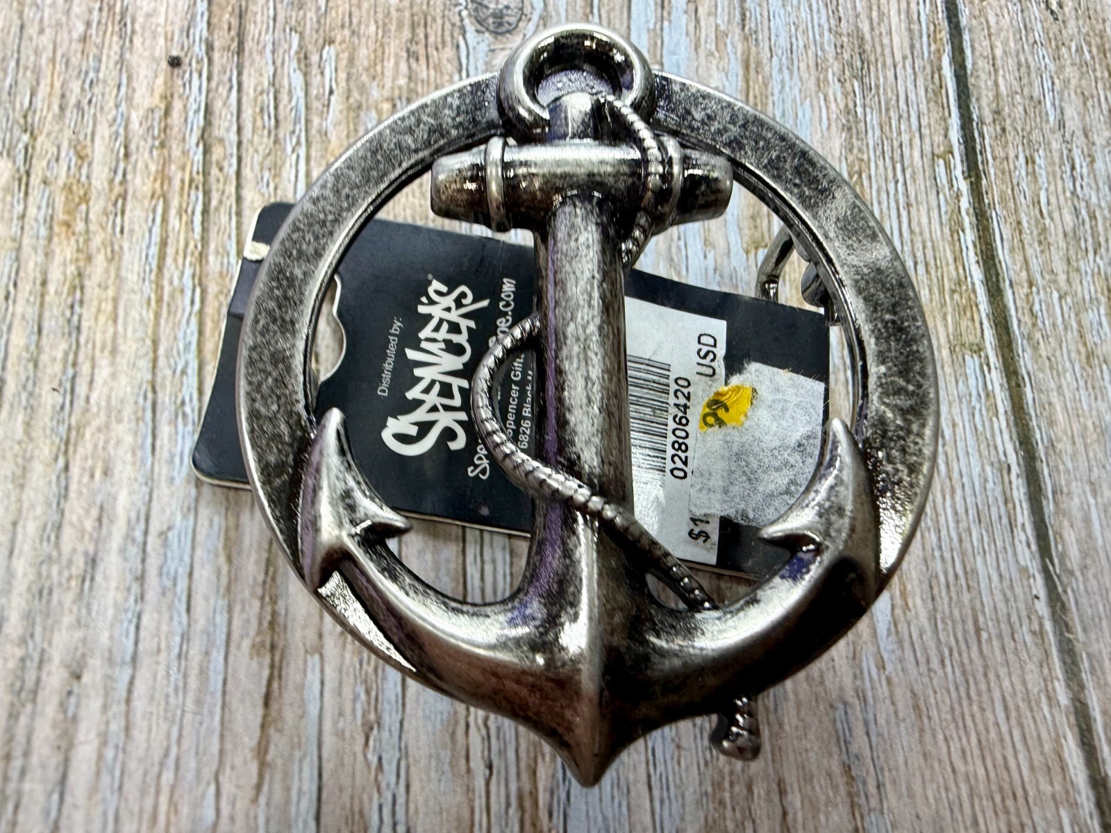 Round Openwork Anchor with Wrapped Rope Nautical Theme Body Rage Belt Buckle