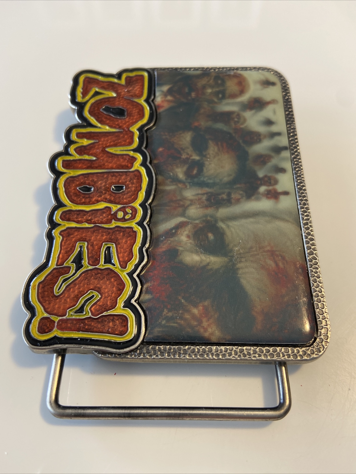 Zombies! Enamelled Belt Buckle for 1.75&Prime; Belt. 3.6&Prime; x 2.75&Prime; Front