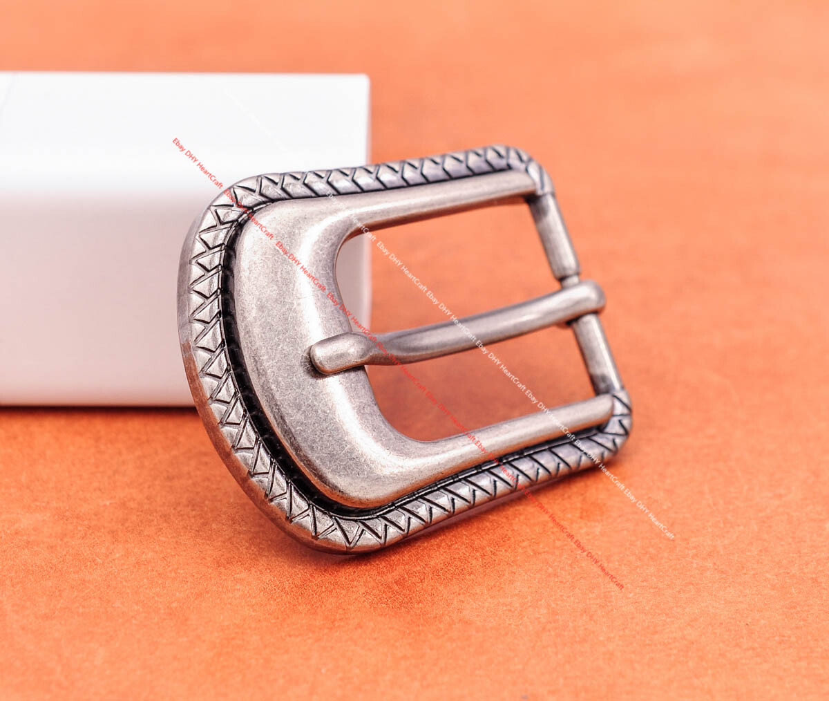 Inner 24MM Anqitue Silver Rope Side Western Cowboy Leather Belt Buckle 3pcs Set