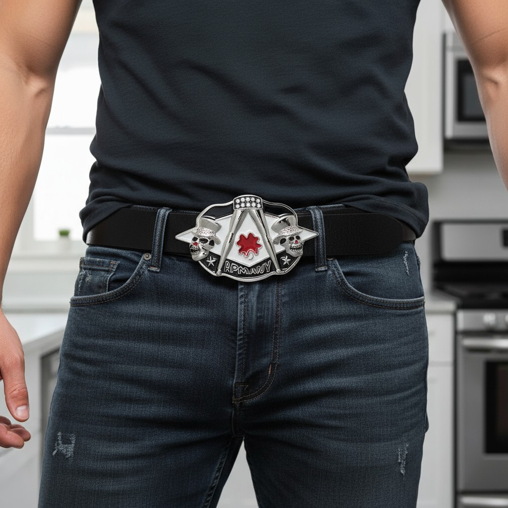 Men / Women Belt Buckle Silver Metal Skull Skeleton APMANY Colver Leaf Sexy Legs