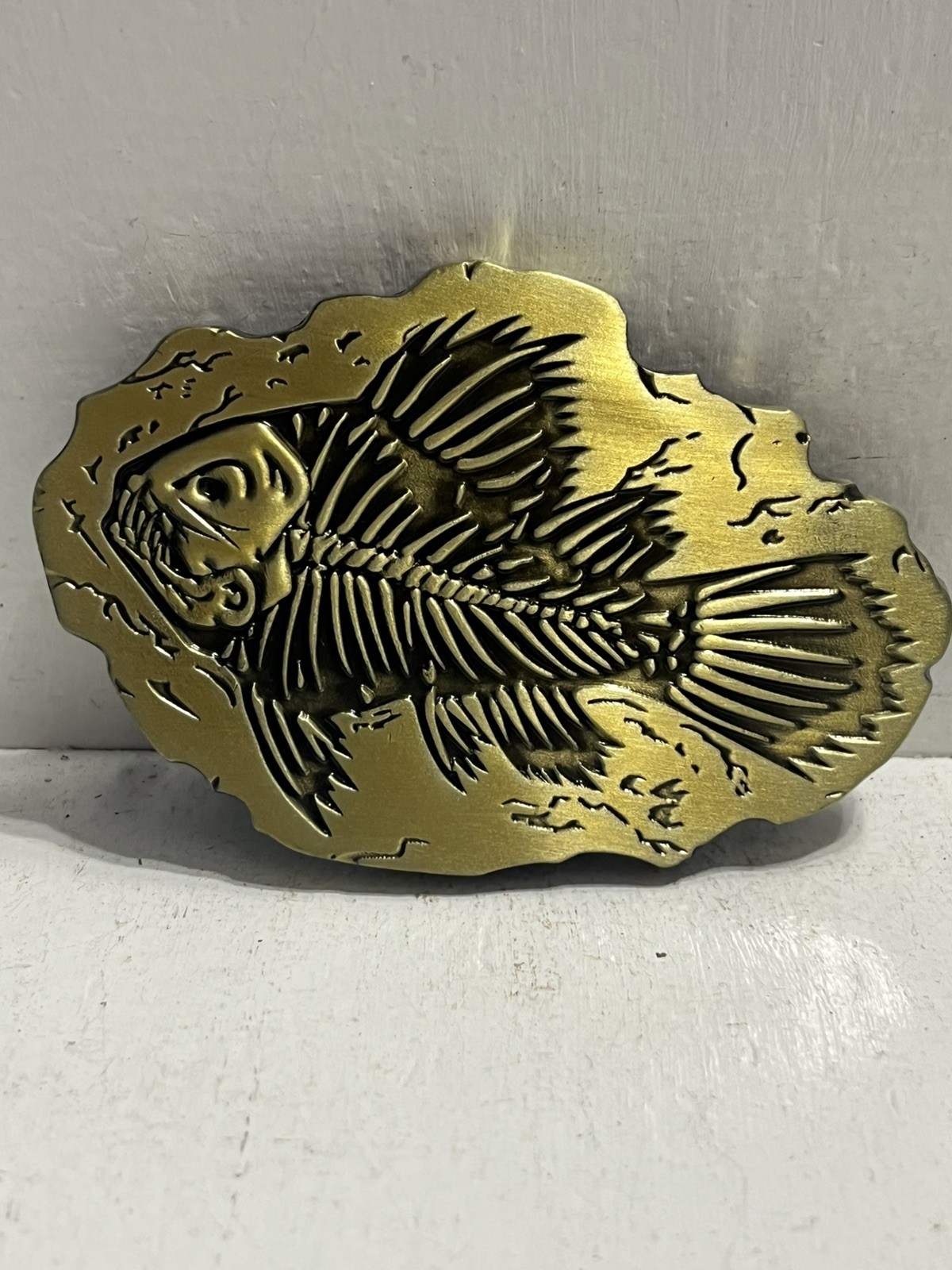 – Belt Buckle Skeleton Fish Themed Horror Goth Punk