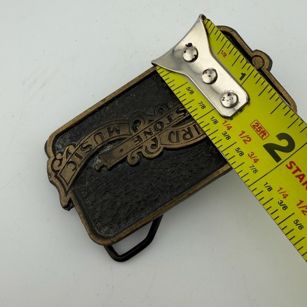 Third Stone Music Belt Buckle Black Brass/Gold-tone Vintage Scrollwork Design