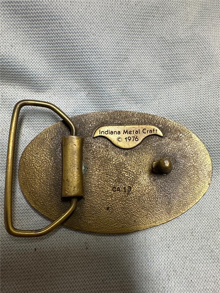 Vintage Indiana Metal Craft Belt Buckle, 1953 Corvette