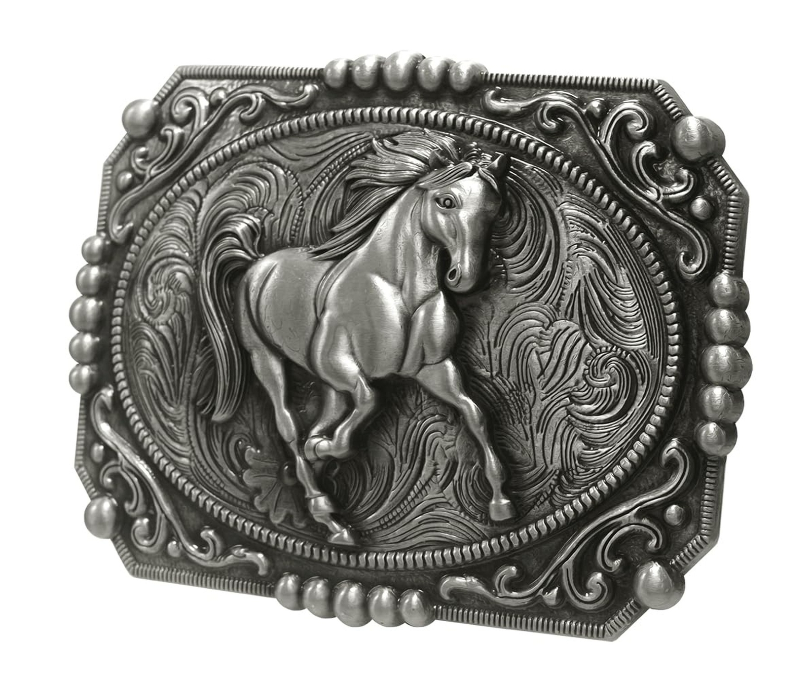 Moranse Religion Cross Cowboy Kneeling Prayer And Horse Design Belt Buckles