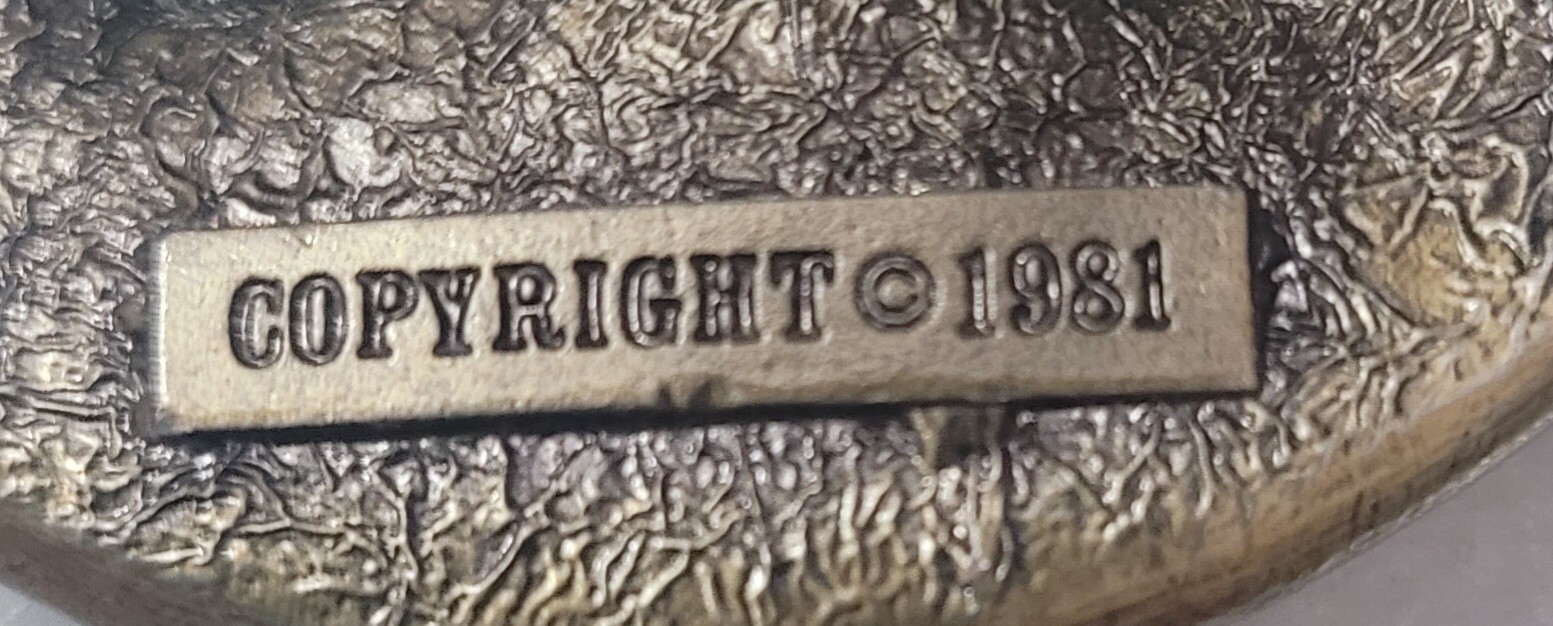 AMERICAN WILD LIFE STAG-DEER BELT BUCKLE. Copyright 1981.Serial number 510. USA
