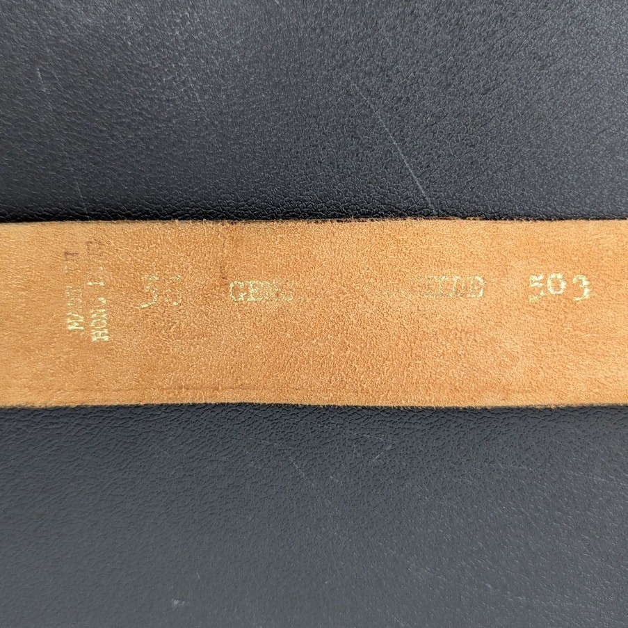Vintage Lions International Pewter Buckle Tooled Leather Belt Size 36