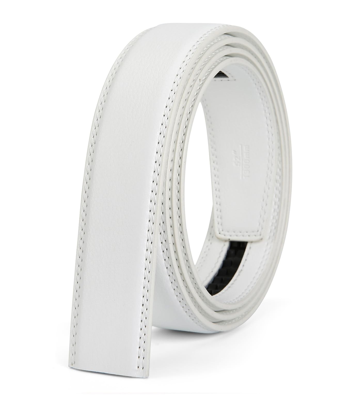Nelbons Men&rsquo;s Ratchet Belt Strap Only 35mm 1 130CM/UP TO Waist:44&Prime;, White