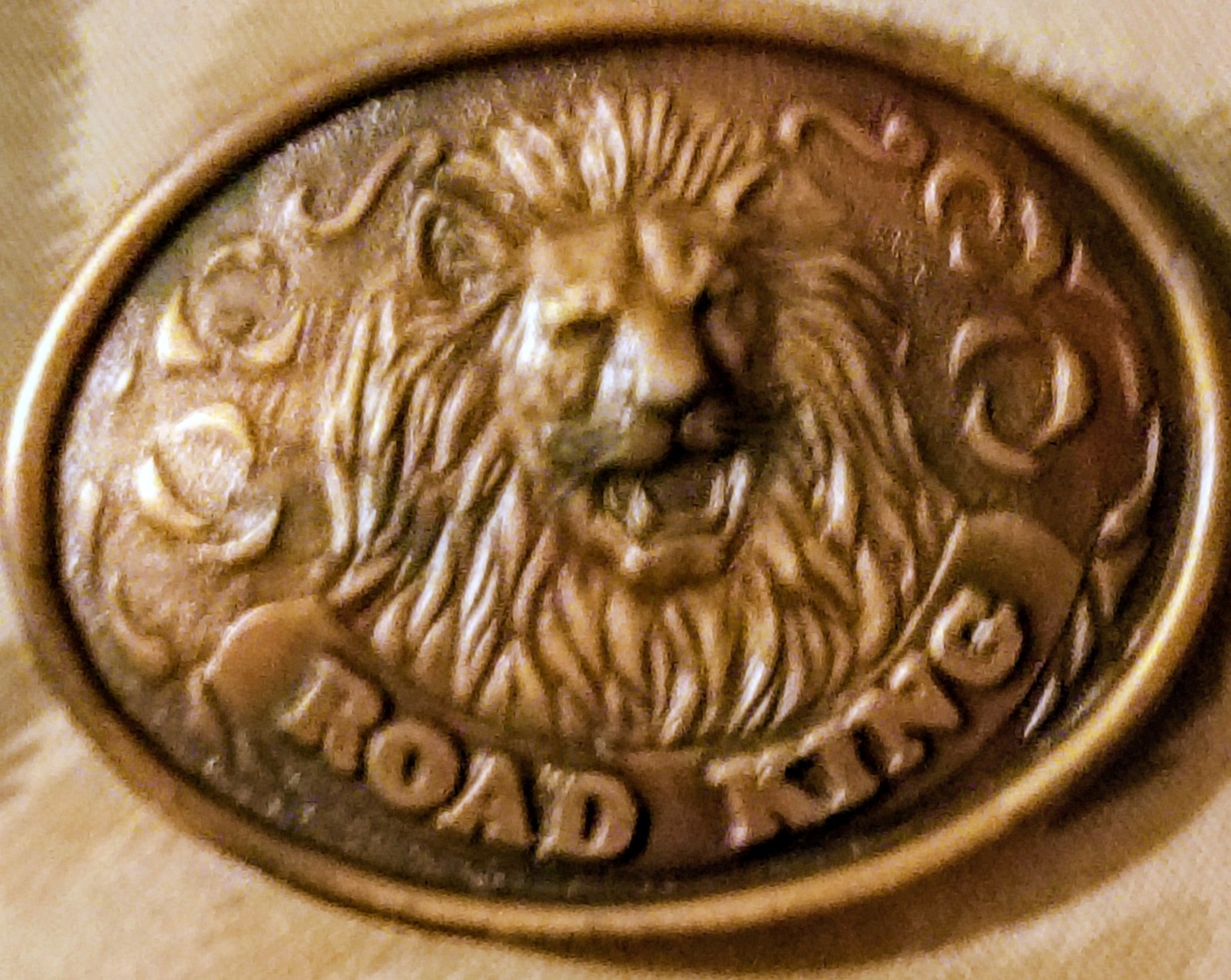 Gold Tone Lion Head Road King Interchangeable Belt Buckle 1.5in Metal