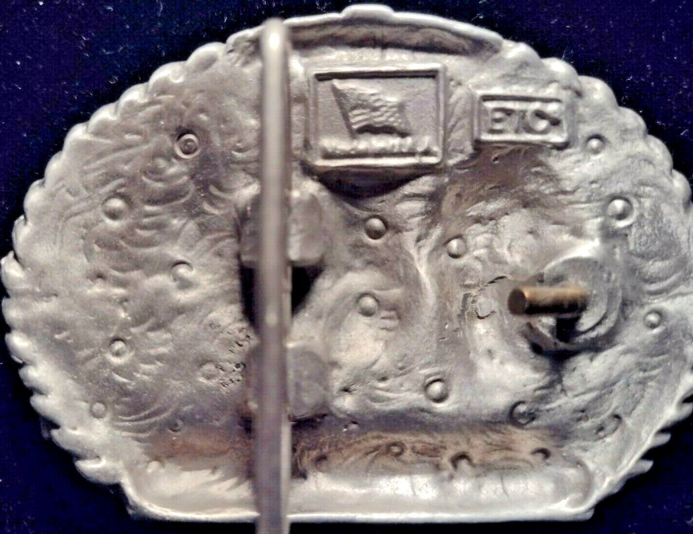 Vintage ETC Line Dancing belt buckle diamond cut pewter NEVER WORN