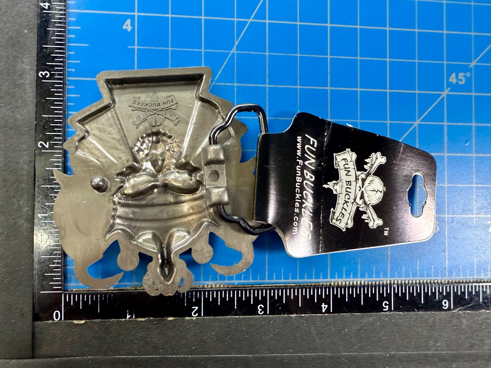 Skull with Crown Royal Flush Gaming Casino Gothic Biker Punk Vibe Belt Buckle