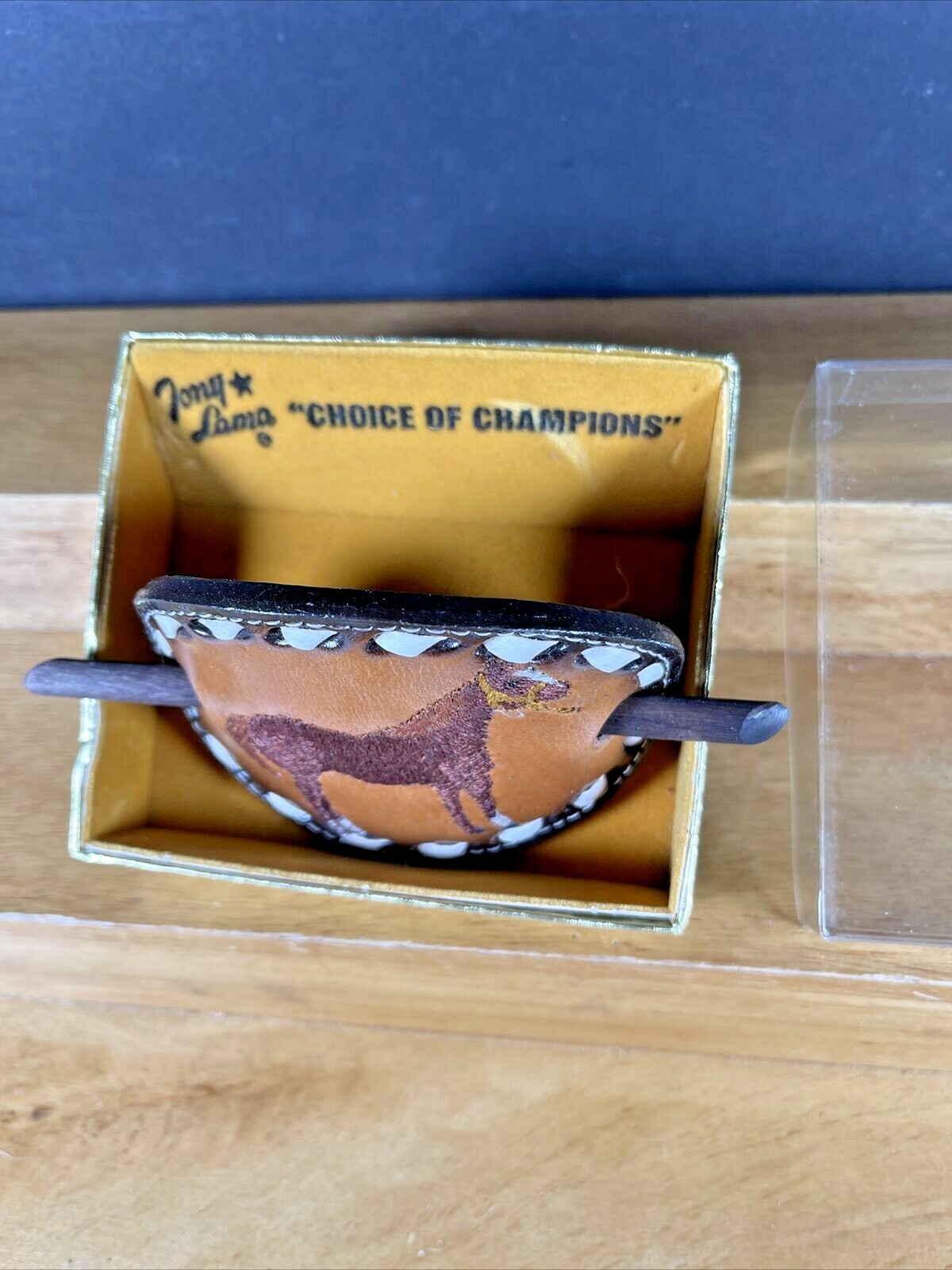 VTG TONY LAMA Choice of Champions Genuine TOOLED Leather WOMENS HAIR BARRETT USA