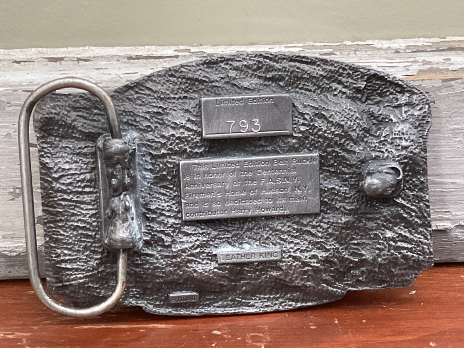 The Fireman&rsquo;s Home Centennial F.A.S.N.Y. Hudson NY Belt Buckle Fire Department