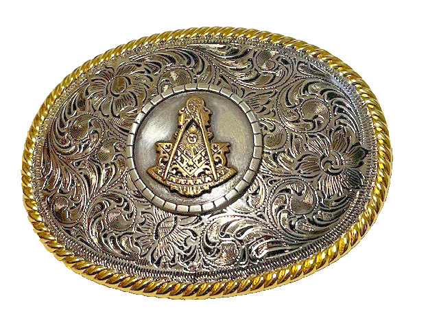 Masonic Freemasons Past Master Belt Buckle, Bolo and Key Ring Set