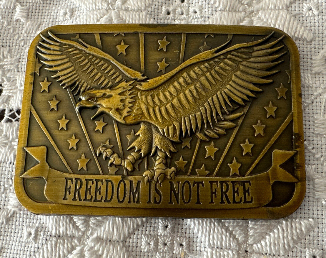 Freedom Is Not Free Brass Belt Buckle By Sponsor 2014