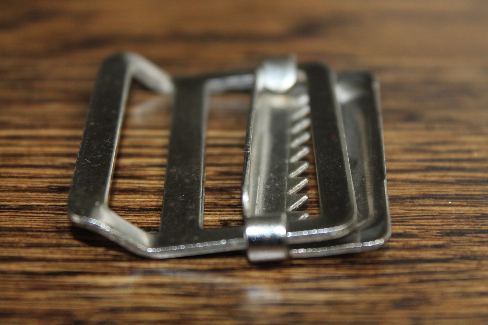 2 Nickel Metal slide ladder buckle with adjustable jaw 1 1/2&Prime; buckle