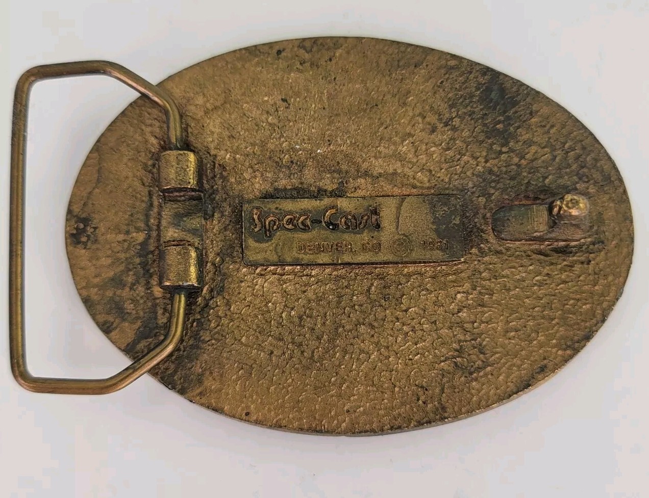 Vintage Native American Belt Buckle Spec Cast Denver CO 1981 Brass