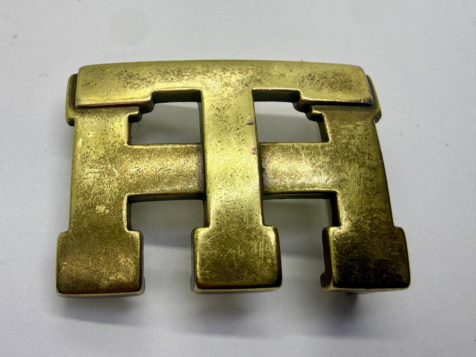 Tommy Hilfiger Monogram TH American Clothing Brand Apparel BrassTone Belt Buckle