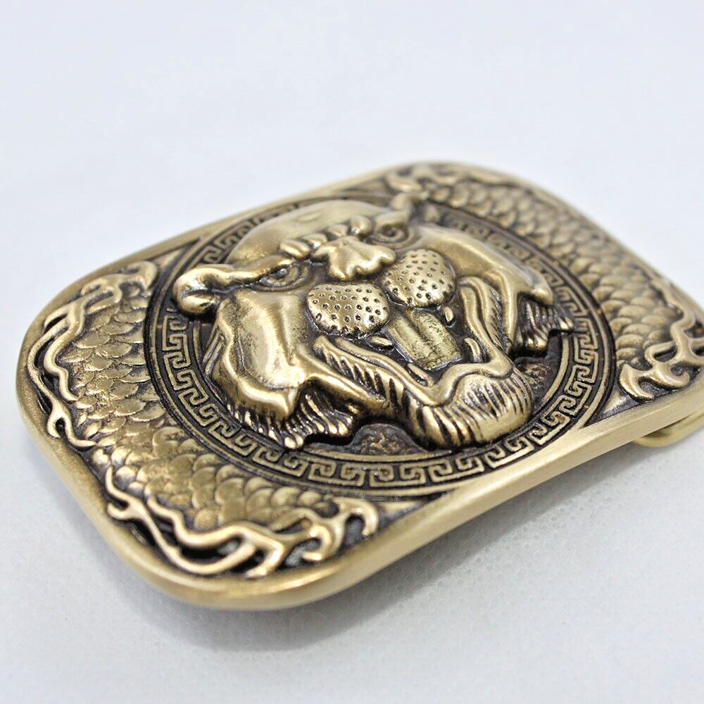 Solid Brass Tiger Belt Buckles Tongue Pin Belt Buckle Fits For 1.5 INCHES Belt