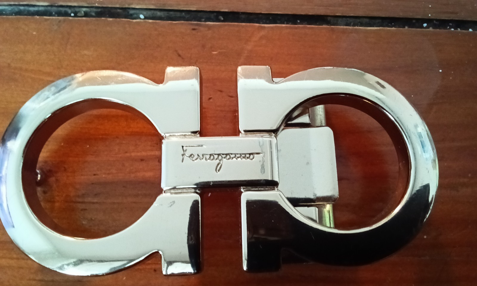 Salvatore Ferragamo Silver Metal Interchangeable Belt Buckle Fits 1.25 in