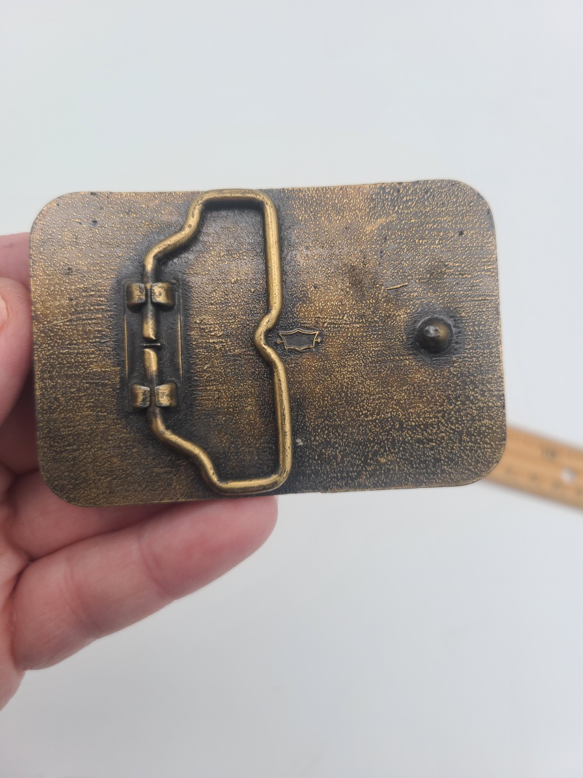 Vintage Mitsubishi Excavator Belt Buckle Construction Heavy Equipment USA