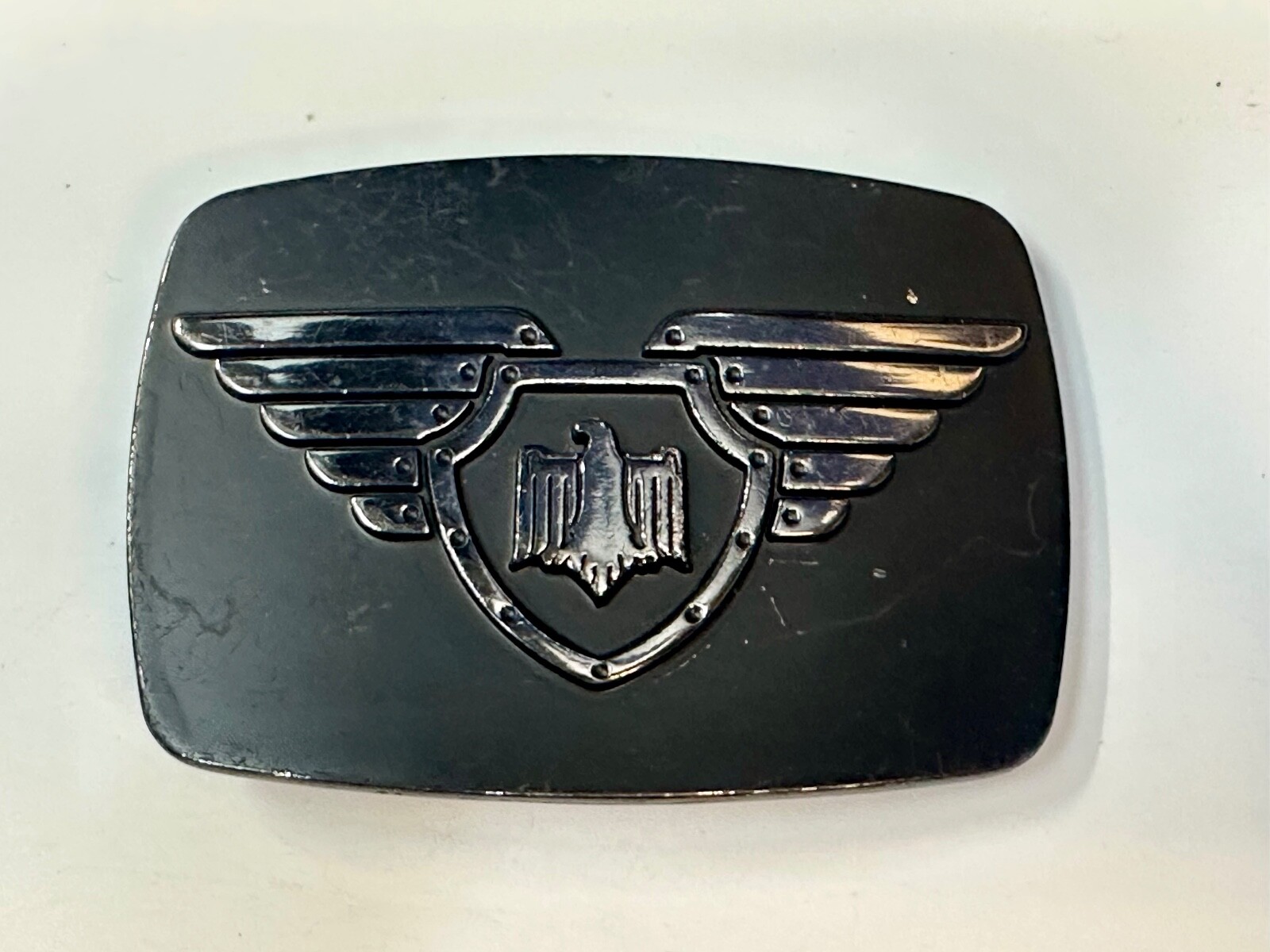 Chrome Brand Eagle Wings Wide Theme Black Color Belt Buckle
