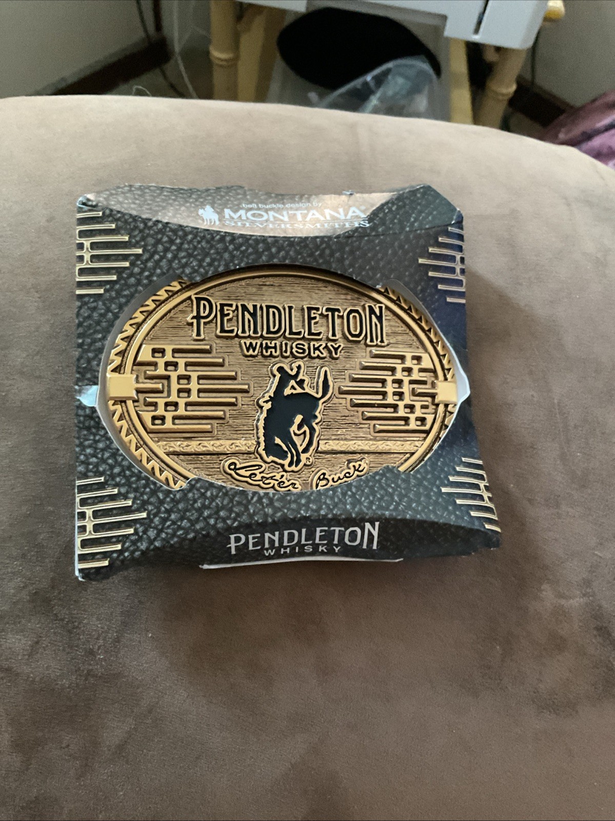 2026 Pendleton Whisky Gold Belt Buckle Montana Silversmiths