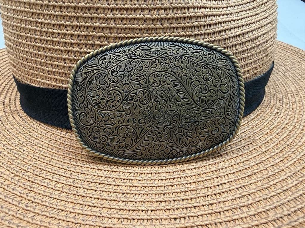 Classic Vintage Western Cowboy Antiqued Bronze Floral Belt Buckle
