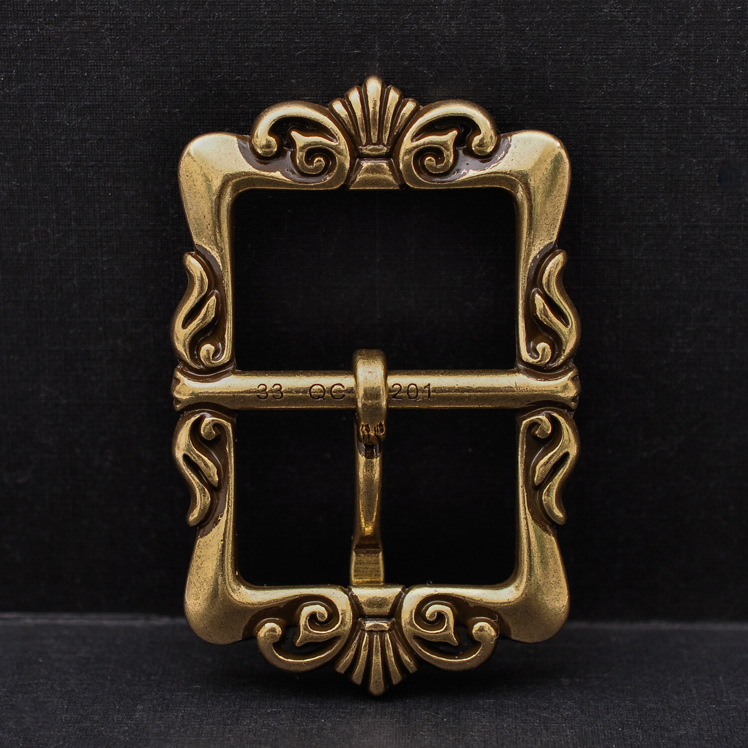 Retro Brass Flower Pin Center Bar Belt Buckle for Leather Belt Fit 33mm Strap