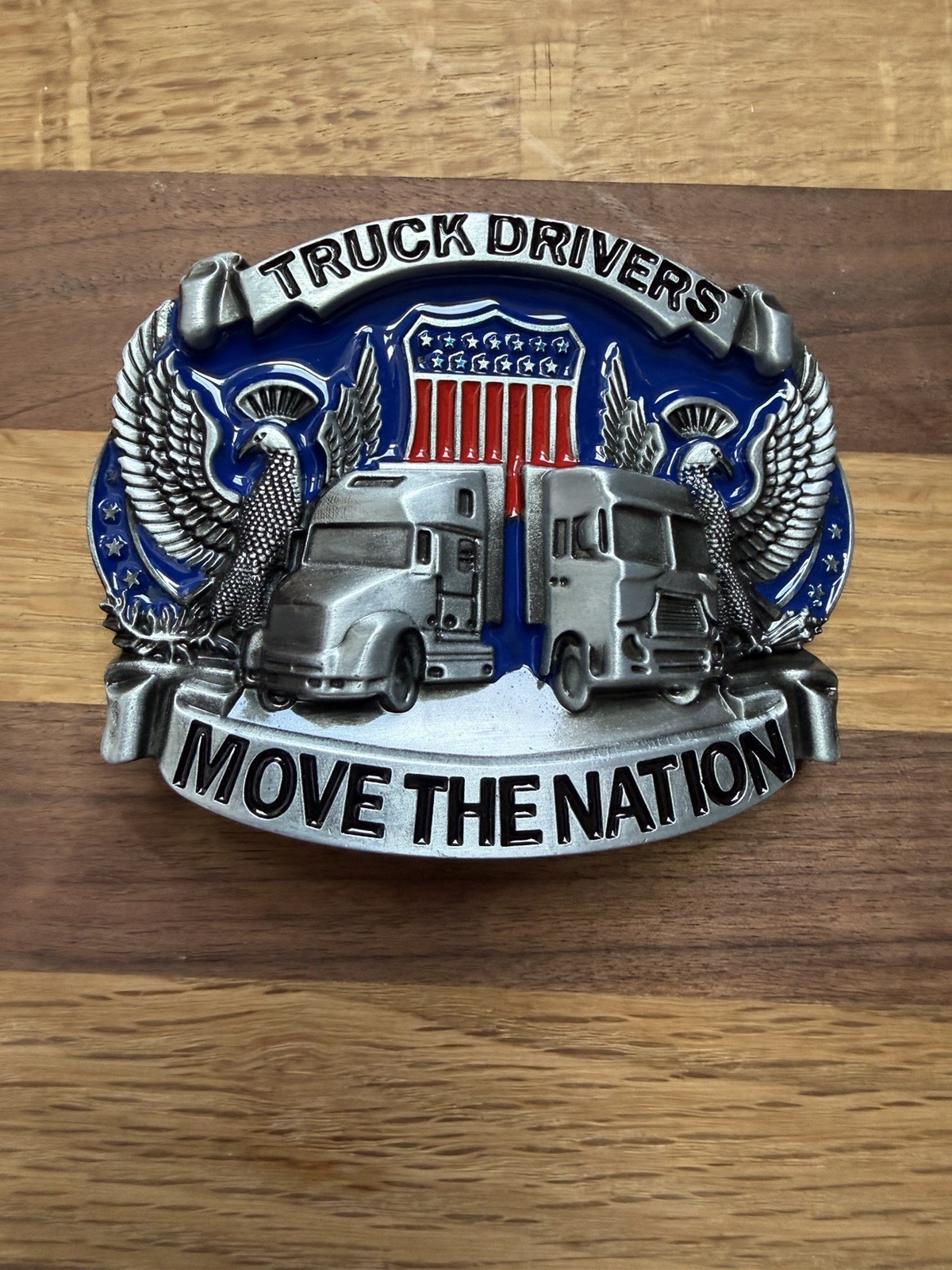 Truck Driver Belt Buckle Big Rig Semi Trucks American West USA Flag Free Ship